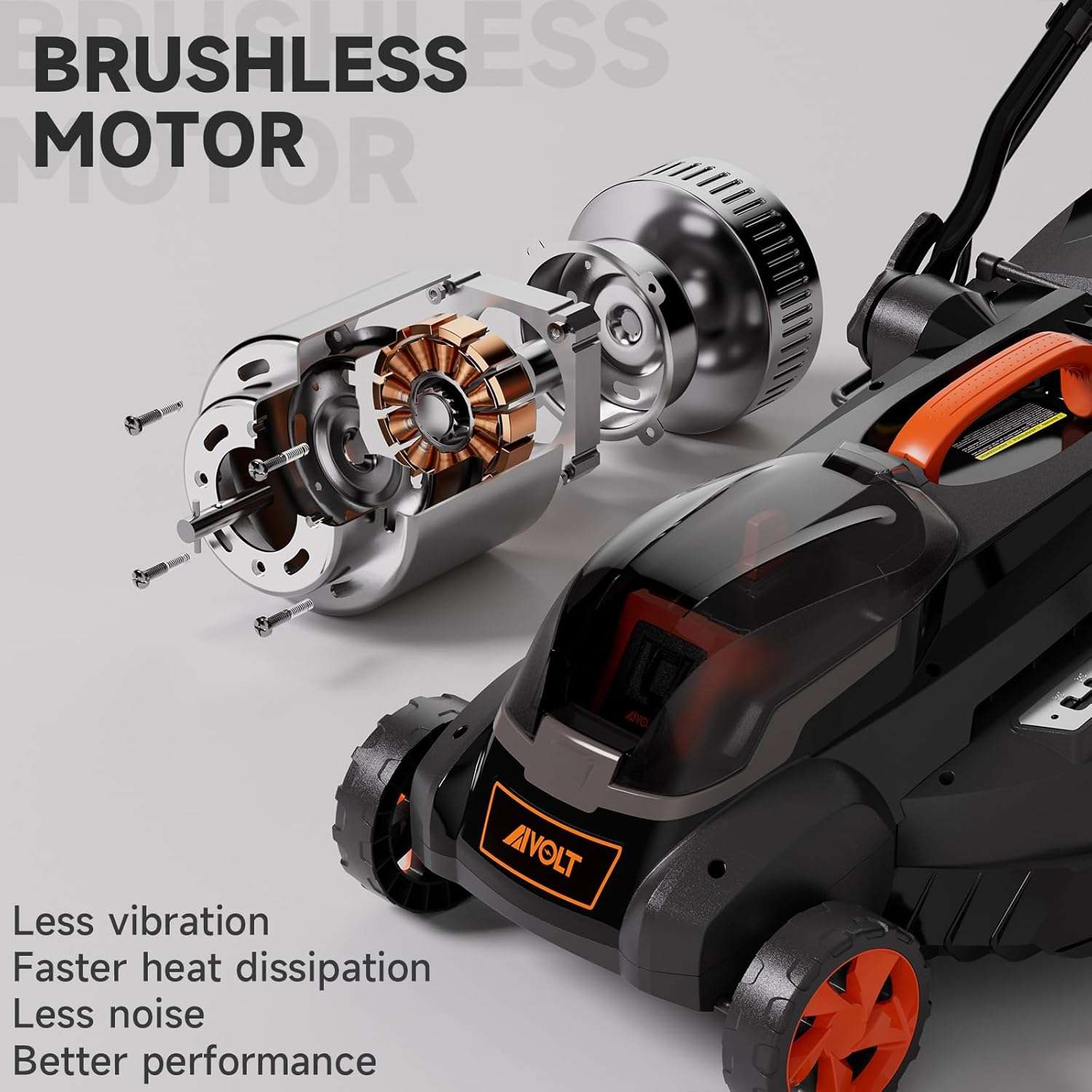 AIVOLT Cordless Lawn Mower Battery Powered 16-inch Brushless Lawn Mowers Walk-Behind Push Grass Mower with 36V 4.0Ah Battery and Charger - 3