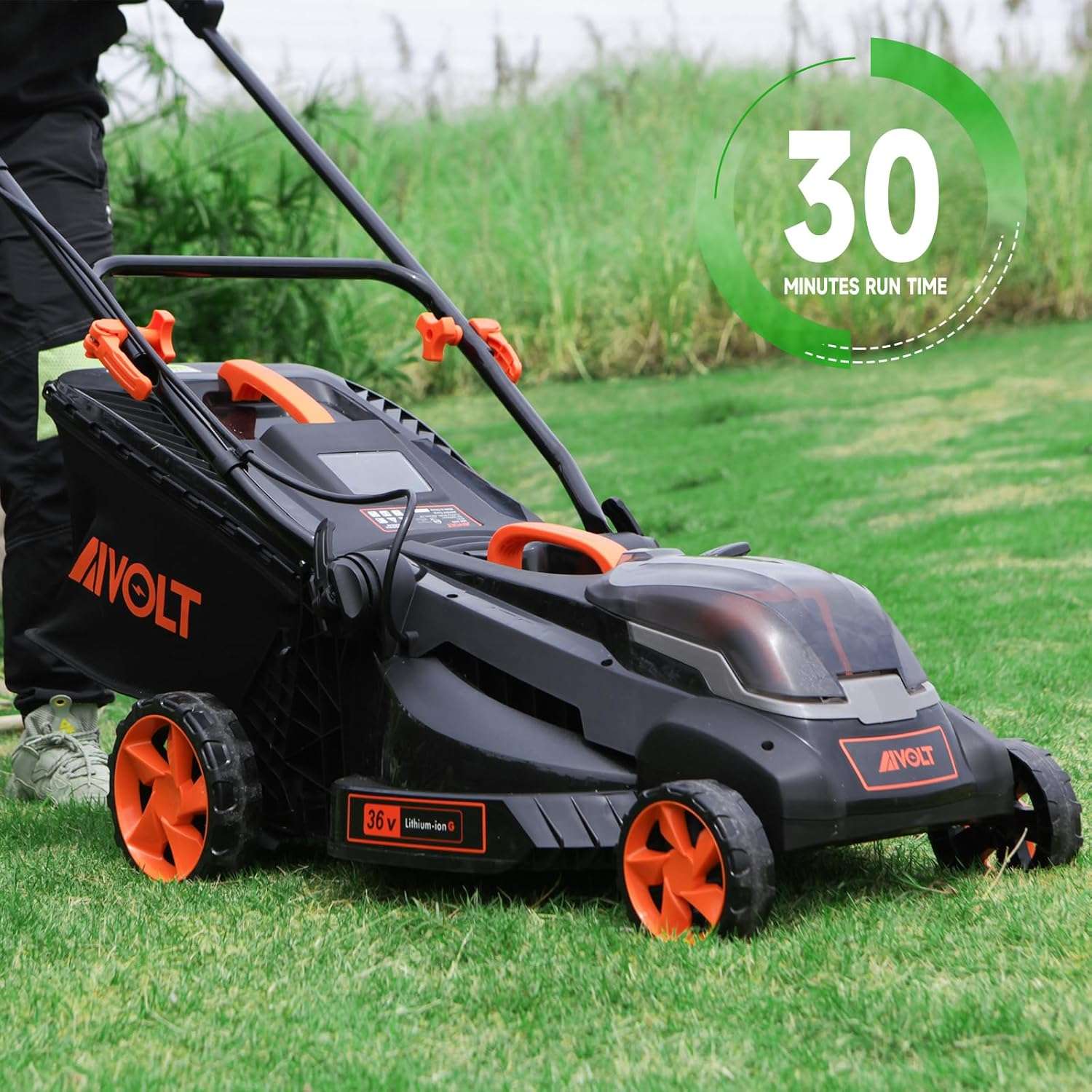 AIVOLT Cordless Lawn Mower Battery Powered 16-inch Brushless Lawn Mowers Walk-Behind Push Grass Mower with 36V 4.0Ah Battery and Charger - 7
