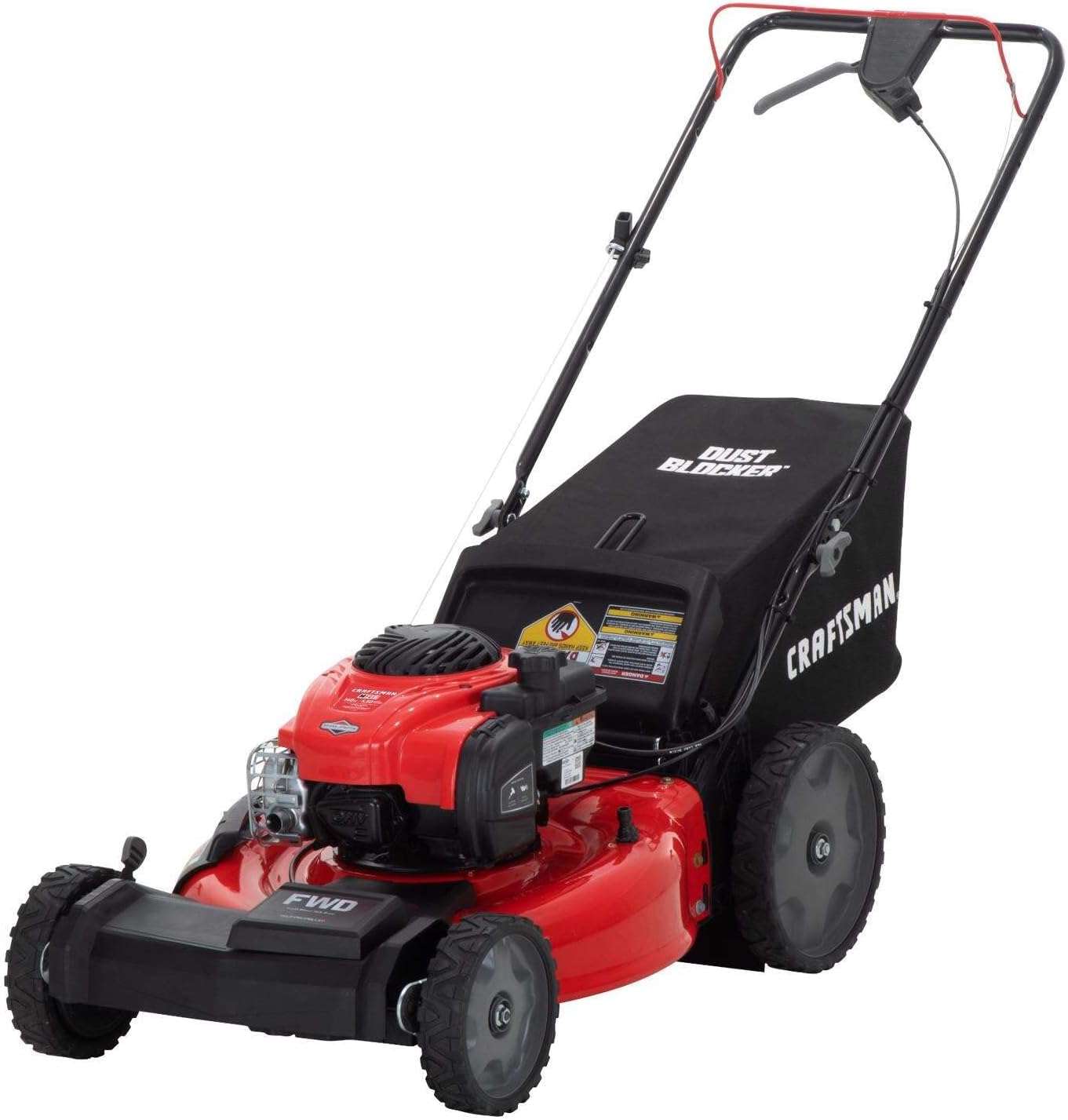 CRAFTSMAN Self-Propelled Gas Powered Lawn Mower, 21 Inch, 3-in-1 Mulching Push Mower with Bag, 6 Adjustable Heights, 140cc OHV Engine (M215) - 1