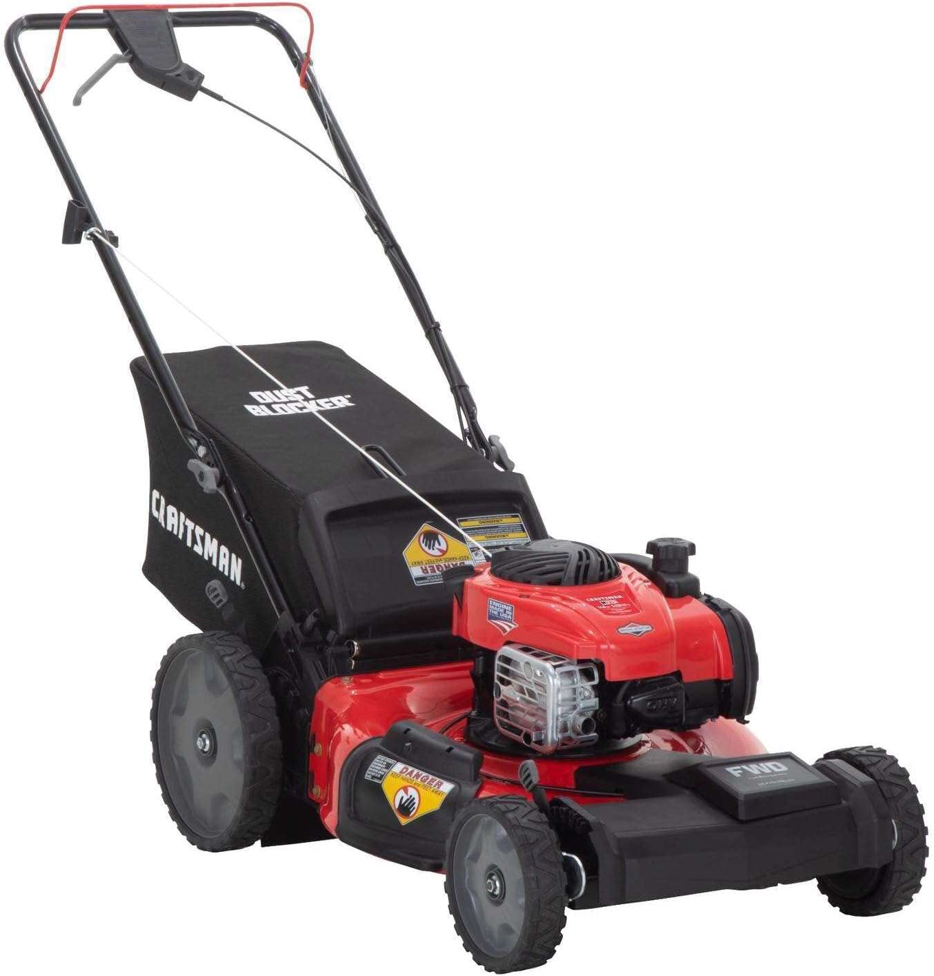 CRAFTSMAN Self-Propelled Gas Powered Lawn Mower, 21 Inch, 3-in-1 Mulching Push Mower with Bag, 6 Adjustable Heights, 140cc OHV Engine (M215) - 2