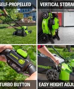 Greenworks 48V (2x24V) 21 Cordless Battery Self-Propelled Mower, 10 String Trimmer & 320 CFM Blower Combo Kit w- (2) 5.0Ah Batteries, (1) 2.0Ah Battery & Chargers - 5