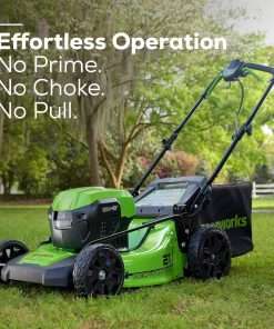 Greenworks 48V (2x24V) 21 Cordless Battery Self-Propelled Mower, 10 String Trimmer & 320 CFM Blower Combo Kit w- (2) 5.0Ah Batteries, (1) 2.0Ah Battery & Chargers - 6