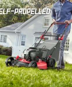PowerSmart 21 140cc Self Propelled Lawn Mower, 6-Position Adjustable Cutting Height, 3-in-1 with Mulching. Side Discharge. Rear Bagging, Easy Start - 6