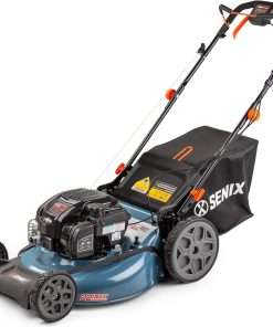 SENIX LSSG-H2 22-Inch Self Propelled Gas Lawn Mower with 163 cc 4-Cycle Engine, 3-in-1 Rear Wheel Drive Variable Speed Lawnmower, 6-Position Height Adjustment with 11-Inch Rear Wheels - 1