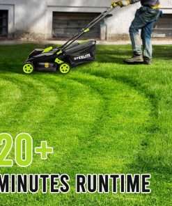 STEELITE 13-Inch Cordless Lawn Mower, 21V 4.0Ah Electric Mower with Brushless Motor, 5-Position Height Adjustment, Lightweight, 8-Gallon Grass Bag, Battery & Charger Included - 3