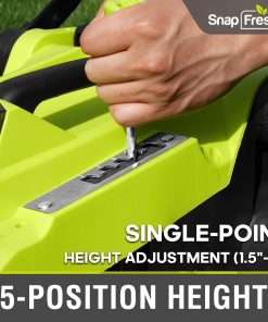 SnapFresh Electric Lawn Mower Cordless - 40V (2 x 20V) 16 Brushless Push Lawn Mower with 4.0Ah Battery x 2 and Fast Charger Included - Battery Operated Lawn Mower with Bagger - 5