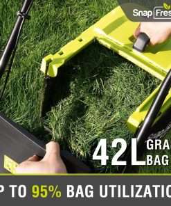 SnapFresh Electric Lawn Mower Cordless - 40V (2 x 20V) 16 Brushless Push Lawn Mower with 4.0Ah Battery x 2 and Fast Charger Included - Battery Operated Lawn Mower with Bagger - 6