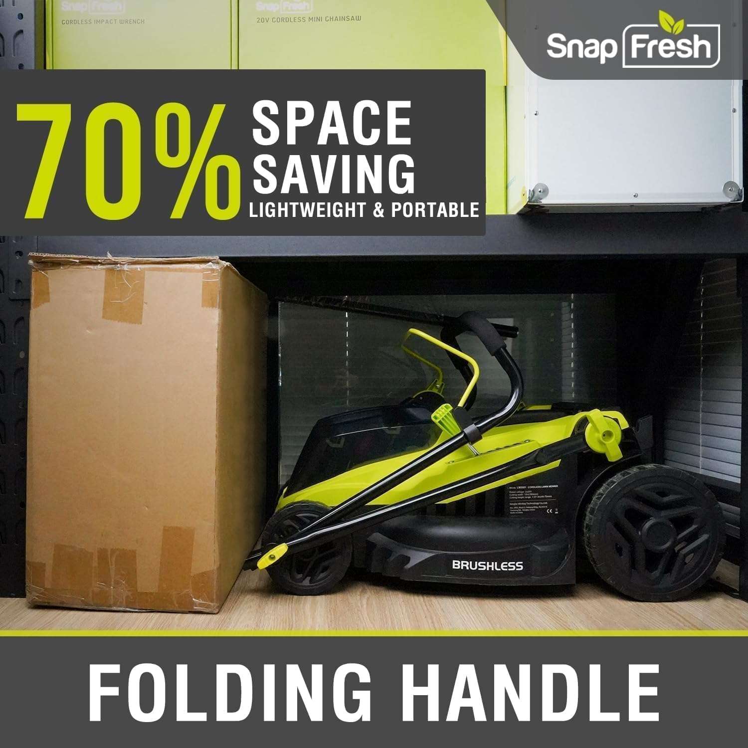 SnapFresh Electric Lawn Mower Cordless - 40V (2 x 20V) 16 Brushless Push Lawn Mower with 4.0Ah Battery x 2 and Fast Charger Included - Battery Operated Lawn Mower with Bagger - 8