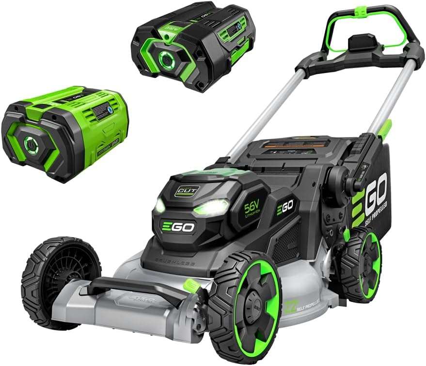 EGO Power+ LM2206SP 56-Volt 22-Inch Aluminum Deck Select Cut Self-Propelled Cordless Lawn Mower with 10.0Ah Battery, 700W Turbo Charger Included Plus Extra BA2800T 5.0Ah Battery - 1