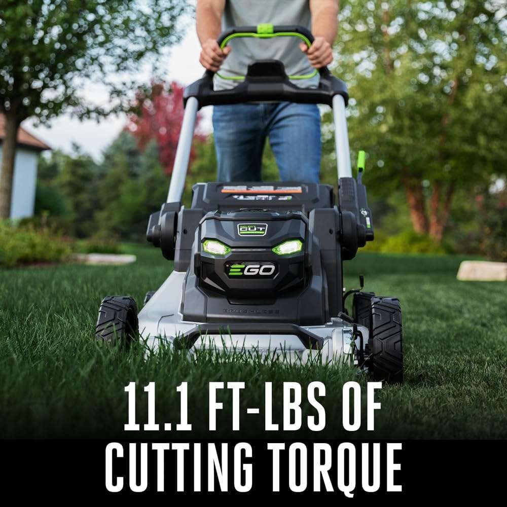 EGO Power+ LM2206SP 56-Volt 22-Inch Aluminum Deck Select Cut Self-Propelled Cordless Lawn Mower with 10.0Ah Battery, 700W Turbo Charger Included Plus Extra BA2800T 5.0Ah Battery - 3