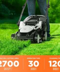 Litheli 40V 16 Electric Lawn Mower Cordless, Brushless Lawnmower with 6-Height Adjust, Portable & Lightweight Push Battery Powered Lawn Mower - 8