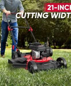 PowerSmart 21 Push Lawn Mower, B&S 125cc Engine, 2-in-1 Mulching and Side Discharge, Lightweight, Easy Assembly, Cordless Push Lawn Mowers for Garden Yard - 3