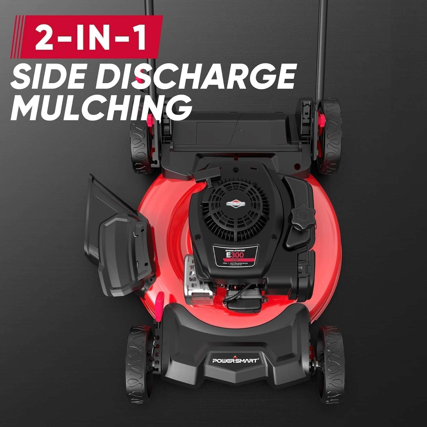 PowerSmart 21 Push Lawn Mower, B&S 125cc Engine, 2-in-1 Mulching and Side Discharge, Lightweight, Easy Assembly, Cordless Push Lawn Mowers for Garden Yard - 4