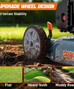 SENIX 20-Inch Gas Lawn Mower with 125 cc 4-Cycle Briggs & Stratton Engine, Side Discharge, 5-Position Single Wheel Height Adjustment - 13