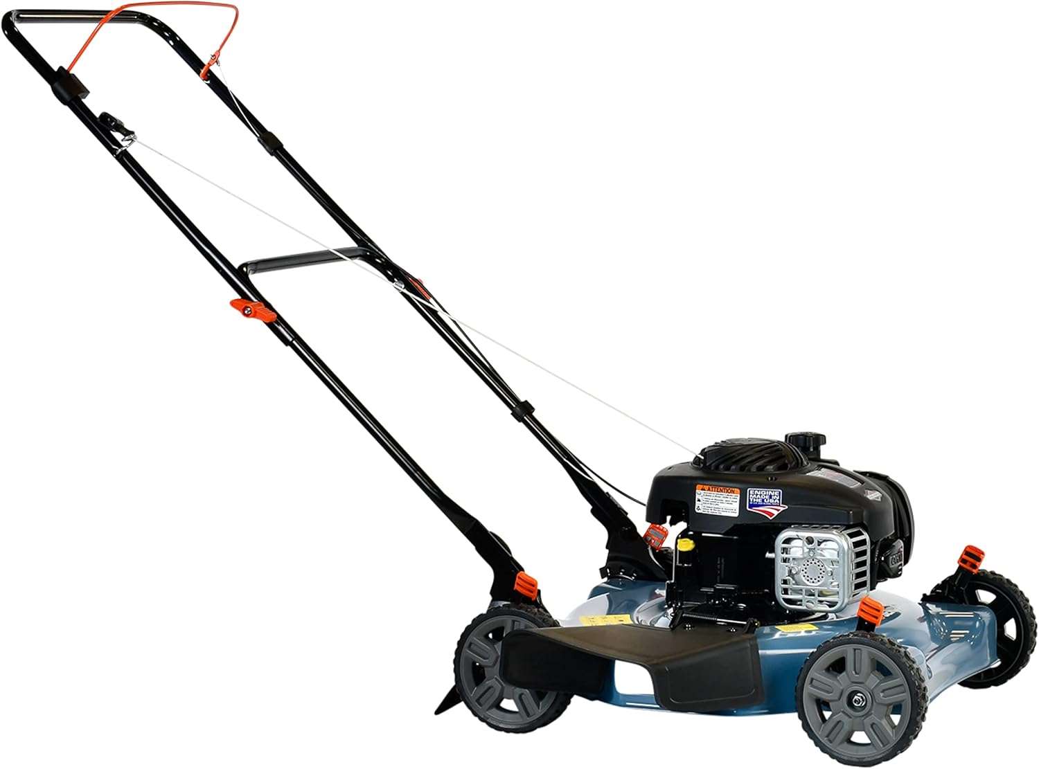 SENIX 20-Inch Gas Lawn Mower with 125 cc 4-Cycle Briggs & Stratton Engine, Side Discharge, 5-Position Single Wheel Height Adjustment - 3