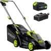 Steelite 13.2 Electric Lawn Mower for Small Yards - 2-in-1 Compact, Lightweight Brushless Motor, 21V 4.0Ah Battery & Charger Included, Green - 1