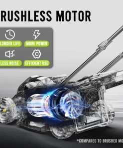 Steelite 13.2 Electric Lawn Mower for Small Yards - 2-in-1 Compact, Lightweight Brushless Motor, 21V 4.0Ah Battery & Charger Included, Green - 4