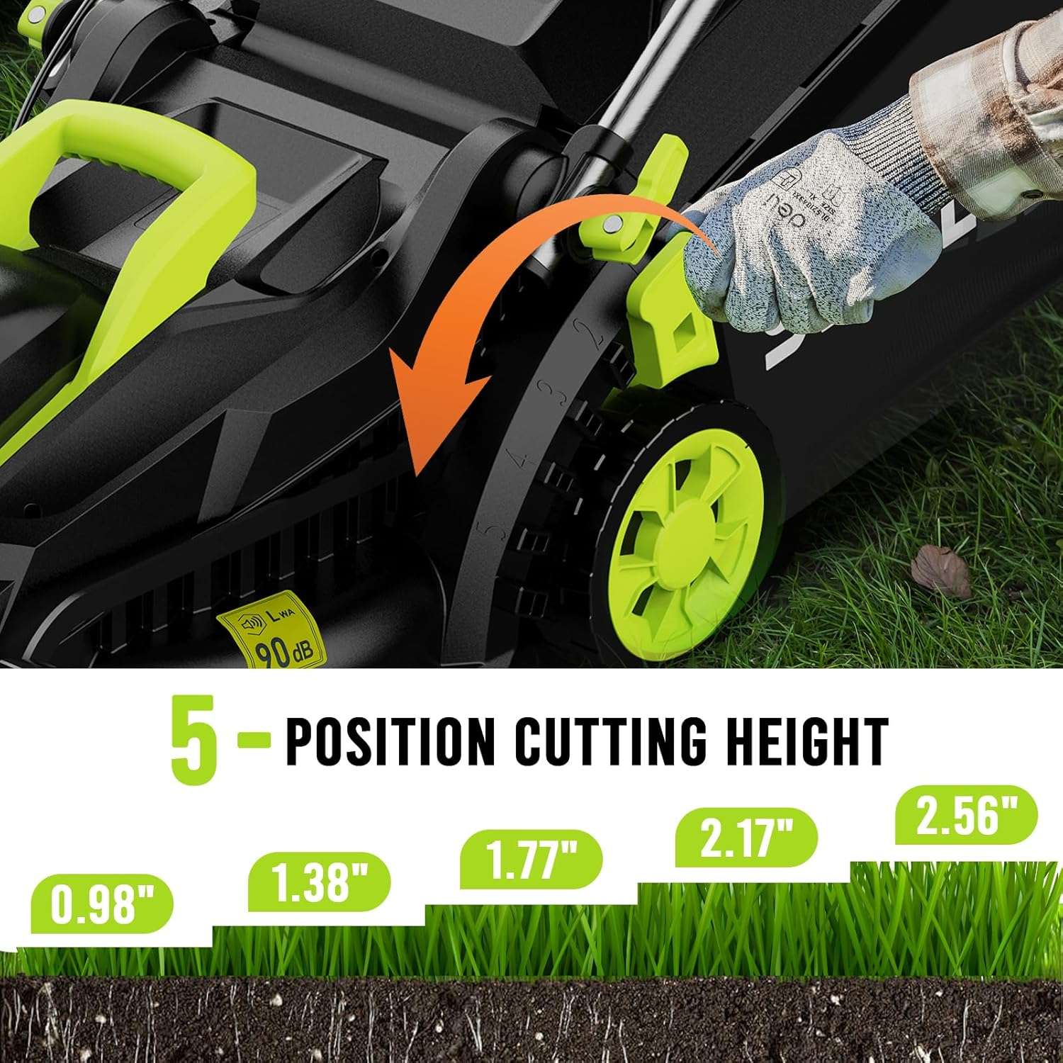 Steelite 13.2 Electric Lawn Mower for Small Yards - 2-in-1 Compact, Lightweight Brushless Motor, 21V 4.0Ah Battery & Charger Included, Green - 5