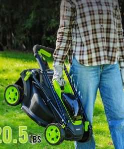 Steelite 13.2 Electric Lawn Mower for Small Yards - 2-in-1 Compact, Lightweight Brushless Motor, 21V 4.0Ah Battery & Charger Included, Green - 7