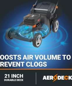 WORX Nitro 40V 21 Cordless Lawn Mower w-Aerodeck & Intellicut, Brushless Electric Mower Up to 1-2 Acre, Push Lawn Mower w- 7-Position Height Adjustment WG752 - 2
