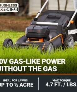 WORX Nitro 40V 21 Cordless Lawn Mower w-Aerodeck & Intellicut, Brushless Electric Mower Up to 1-2 Acre, Push Lawn Mower w- 7-Position Height Adjustment WG752 - 3