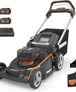 WORX Nitro 40V 21 Cordless Lawn Mower with Aerodeck & Intellicut, Electric Mower with Variable Speed, Self-propelled Lawn Mower WG760 – PowerShare 5.0Ah Batteries & Charger Included - 1