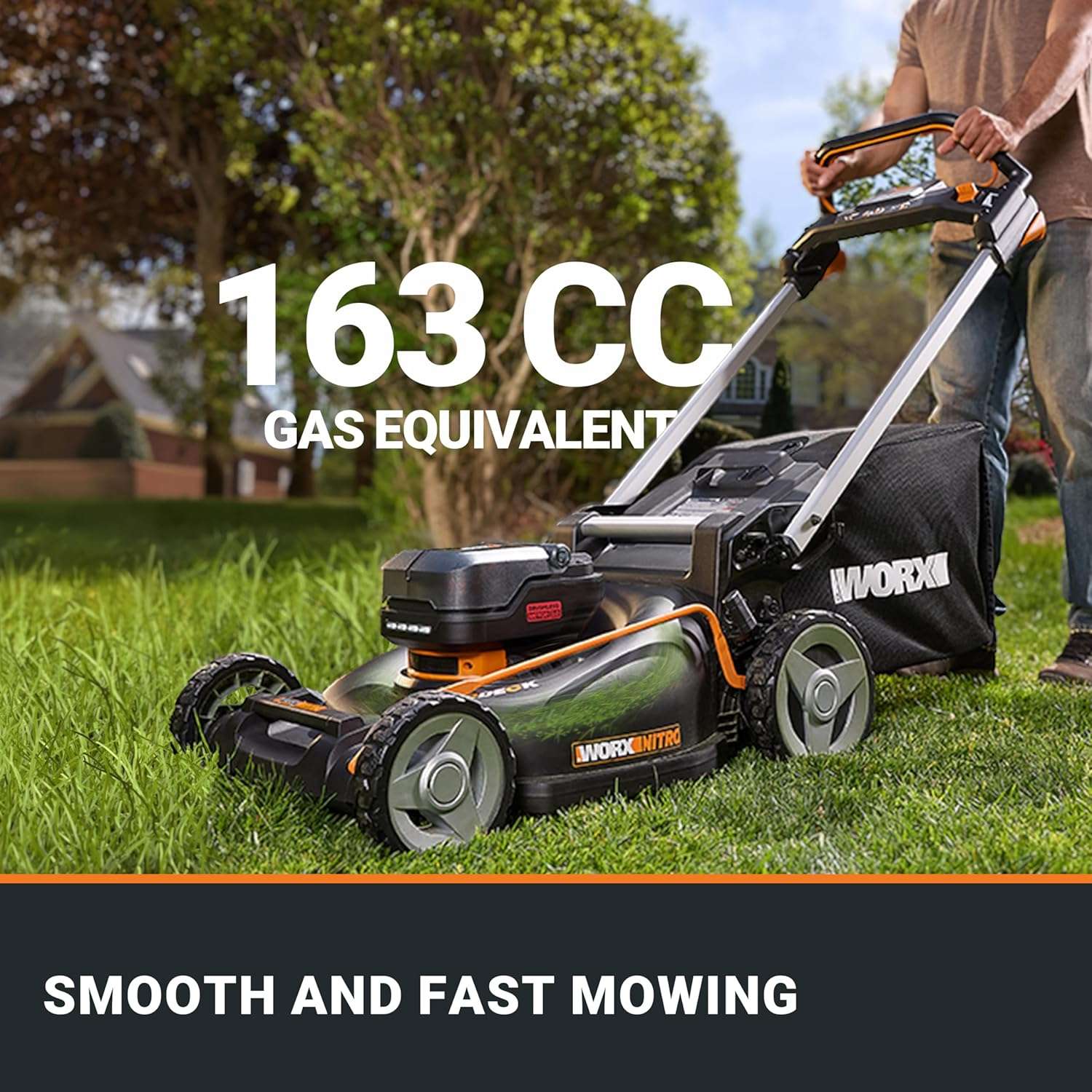 WORX Nitro 40V 21 Cordless Lawn Mower with Aerodeck & Intellicut, Electric Mower with Variable Speed, Self-propelled Lawn Mower WG760 – PowerShare 5.0Ah Batteries & Charger Included - 2