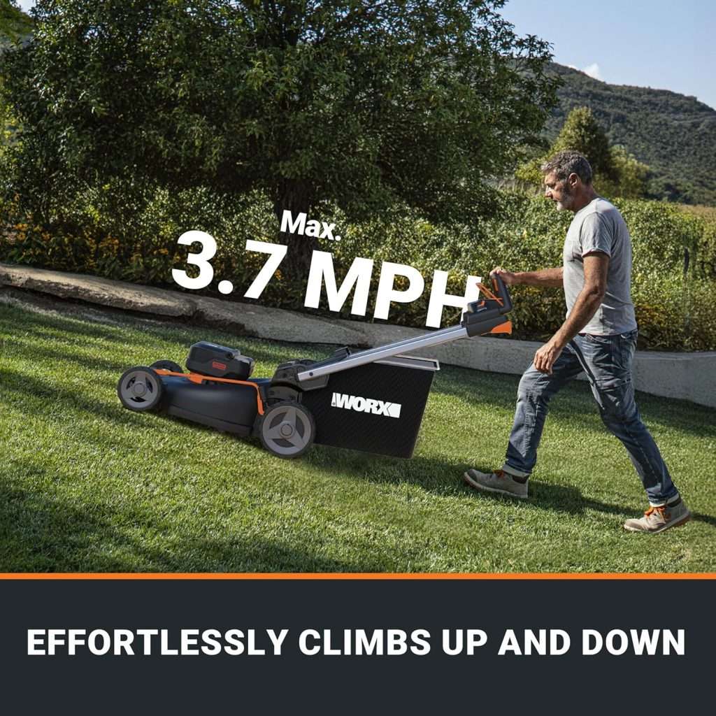WORX Nitro 40V 21 Cordless Lawn Mower with Aerodeck & Intellicut, Electric Mower with Variable Speed, Self-propelled Lawn Mower WG760 – PowerShare 5.0Ah Batteries & Charger Included - 3