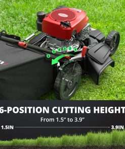 21 Steel Deck Gas Lawn Mower, Heavy-Duty 3-in-1 Push Mower, 144cc 4-Stroke Engine, 6-Position Height Adjustment, Large 1.4 Bushel Grass Catcher, Durable & Efficient for Yard & Garden - 4