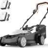 Litheli Lawn Mower 18 Electric Self Propelled for Garden Yards, Lightweight Cordless Lawn Mower Brushless with 6-Position Height Adjustment - 1