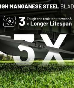 Litheli Lawn Mower 18 Electric Self Propelled for Garden Yards, Lightweight Cordless Lawn Mower Brushless with 6-Position Height Adjustment - 3