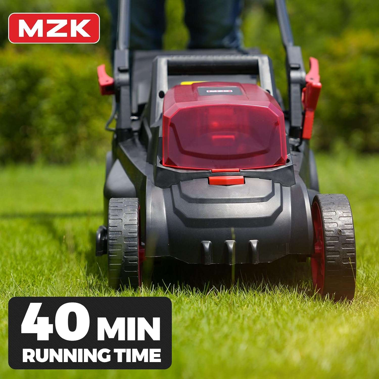MZK 40V(2 x 20V) 13 Cordless Electric Lawn Mower,with 4-Position Height Adjustment,Compact and Lightweight Push Battery Powered Lawn Mower - 2