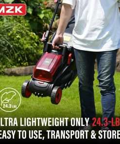 MZK 40V(2 x 20V) 13”Cordless Electric Lawn Mower,with 4-Position Height Adjustment,Compact and Lightweight Push Battery Powered Lawn Mower - 4