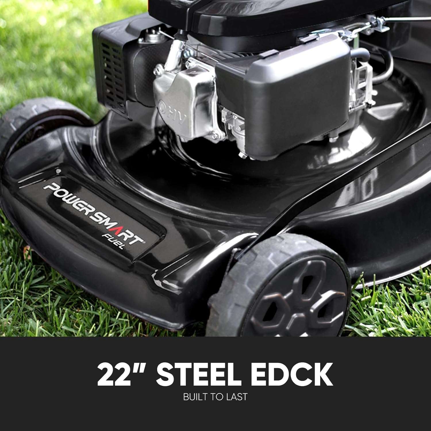 PowerSmart Self Propelled Gas Lawn Mower, 22 in. with 170cc OHV Engine, 3-in-1 Rear-Wheel-Drive High Wheels, Black - 6