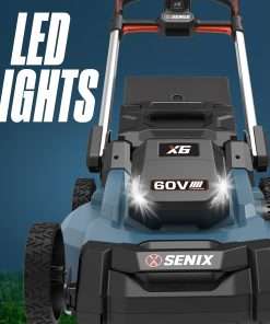 SENIX X6 60V 21-Inch 3-in-1 Cordless Lawn Mower with LED Light - 7 Height Adjustments, Smart Display, Bagging-Mulching-Side Discharge - 6Ah Li-ion Battery & Charger Included - 2