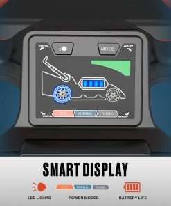 SENIX X6 60V 21-Inch 3-in-1 Cordless Lawn Mower with LED Light - 7 Height Adjustments, Smart Display, Bagging-Mulching-Side Discharge - 6Ah Li-ion Battery & Charger Included - 6