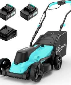 (2025 New) YARDCARE 36V Brushless Cordless Lawn Mower with 2X4.0Ah Batteries, LED Display Screen, Electric Lawnmower with 5-Position Height Adjustment, 8 Gallon Grass Bag, Charger - 1