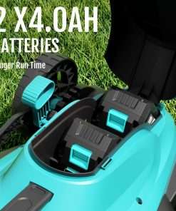 (2025 New) YARDCARE 36V Brushless Cordless Lawn Mower with 2X4.0Ah Batteries, LED Display Screen, Electric Lawnmower with 5-Position Height Adjustment, 8 Gallon Grass Bag, Charger - 3