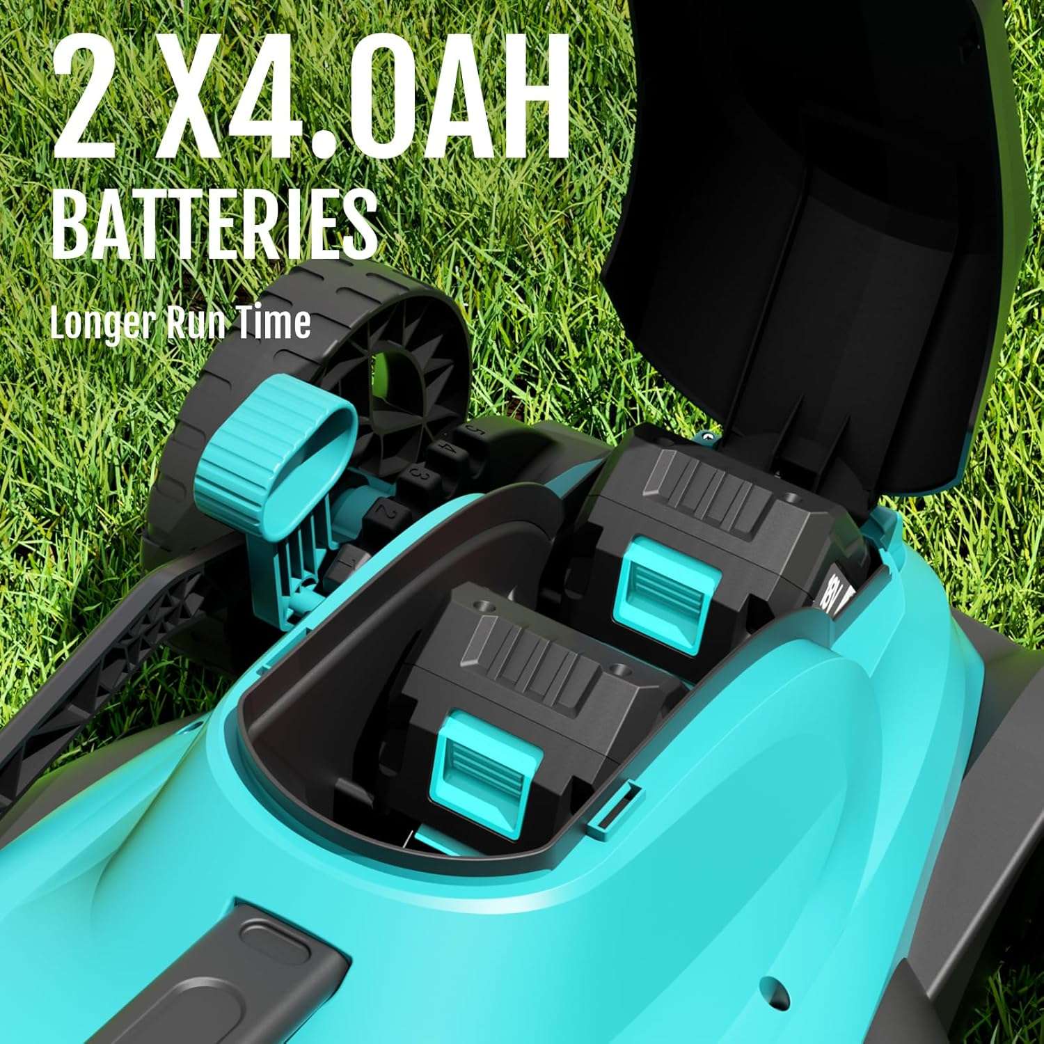 (2025 New) YARDCARE 36V Brushless Cordless Lawn Mower with 2X4.0Ah Batteries, LED Display Screen, Electric Lawnmower with 5-Position Height Adjustment, 8 Gallon Grass Bag, Charger - 3