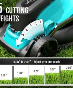 (2025 New) YARDCARE 36V Brushless Cordless Lawn Mower with 2X4.0Ah Batteries, LED Display Screen, Electric Lawnmower with 5-Position Height Adjustment, 8 Gallon Grass Bag, Charger - 5