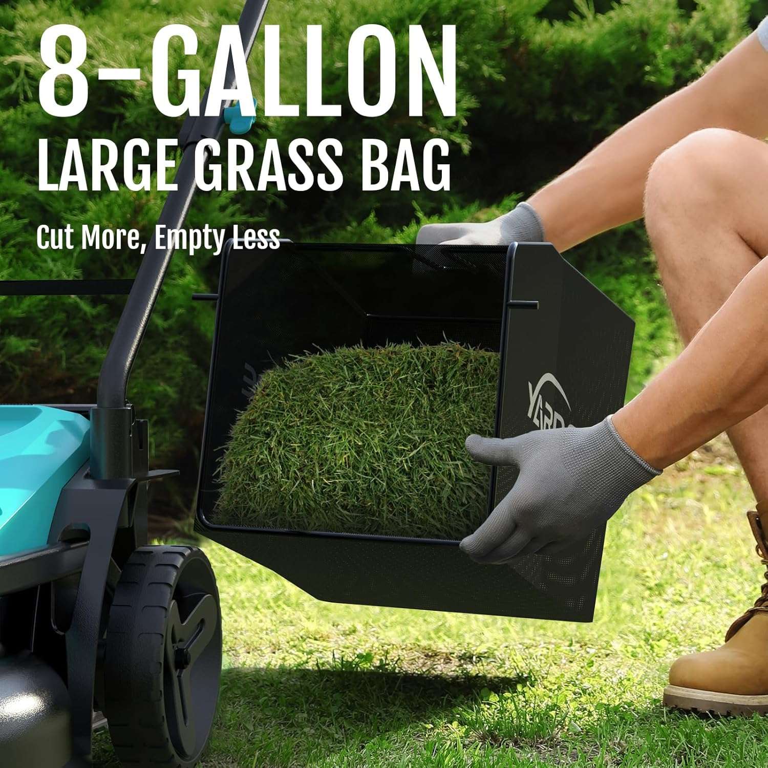 (2025 New) YARDCARE 36V Brushless Cordless Lawn Mower with 2X4.0Ah Batteries, LED Display Screen, Electric Lawnmower with 5-Position Height Adjustment, 8 Gallon Grass Bag, Charger - 6