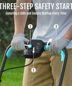 (2025 New) YARDCARE 36V Brushless Cordless Lawn Mower with 2X4.0Ah Batteries, LED Display Screen, Electric Lawnmower with 5-Position Height Adjustment, 8 Gallon Grass Bag, Charger - 7