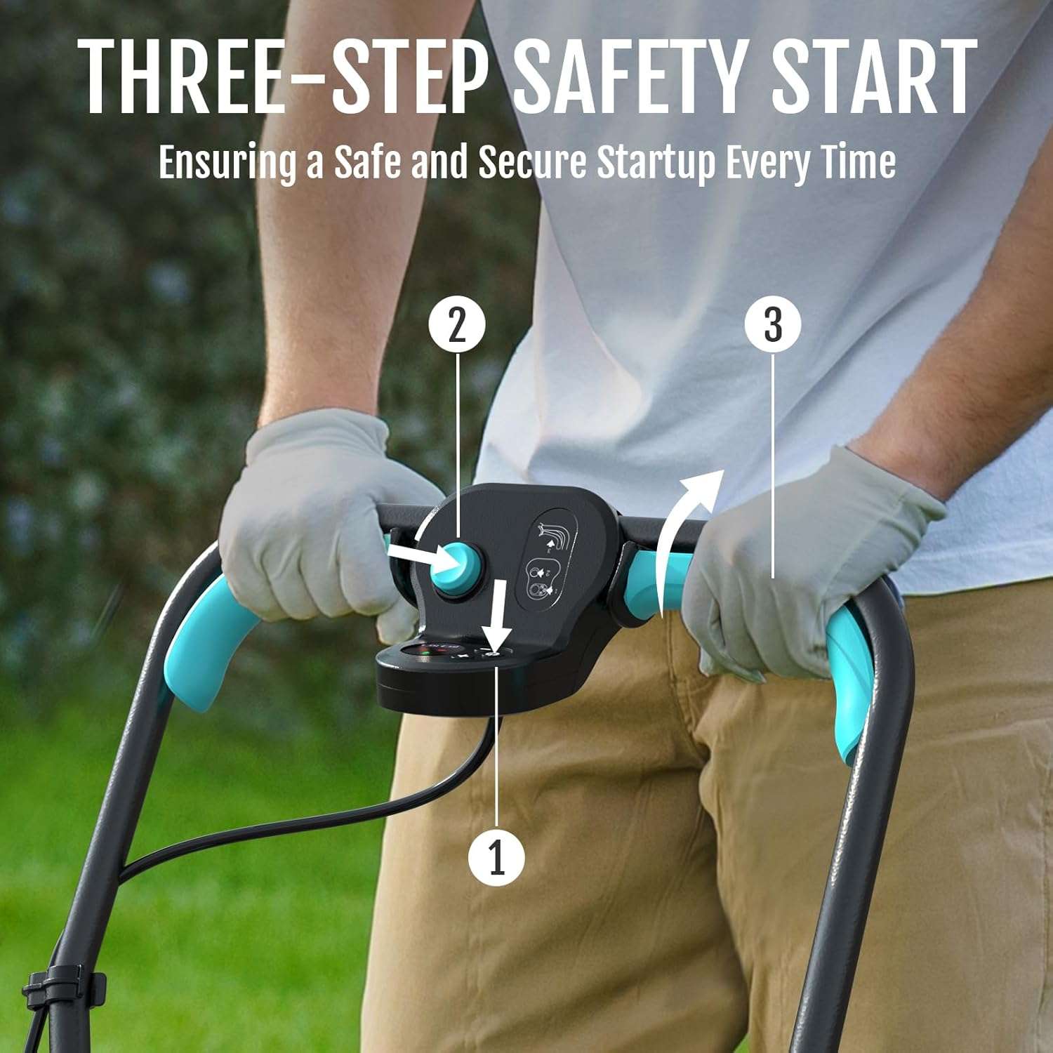 (2025 New) YARDCARE 36V Brushless Cordless Lawn Mower with 2X4.0Ah Batteries, LED Display Screen, Electric Lawnmower with 5-Position Height Adjustment, 8 Gallon Grass Bag, Charger - 7