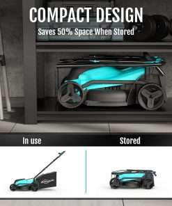 (2025 New) YARDCARE 36V Brushless Cordless Lawn Mower with 2X4.0Ah Batteries, LED Display Screen, Electric Lawnmower with 5-Position Height Adjustment, 8 Gallon Grass Bag, Charger - 8