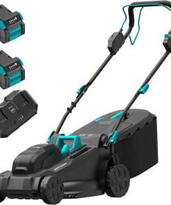 2x20V 18 inch Self-Propelled Lawn Mower Cordless, Brushless Push Lawn Mower with 6-Position Cutting Height Adjustment, 2x4.0Ah Battery & Dual Charger Included - 1
