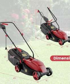 Goplus Electric Lawn Mower, Versatile Corded Lawn Mower with Grass Collection Box, 10 AMP Motor, 13 Cutting Deck, 3 Adjustable Cutting Positions, Walk-Behind Small Lawnmower for Garden Farm Yard - 5