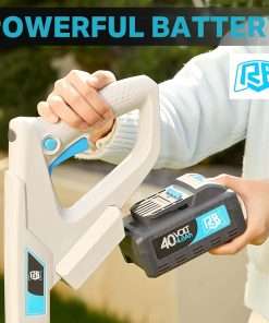 RB 9 Cordless Lawn Mower, 40V 2Ah Battery & Charger, Upright Storage, Brushless Motor 6000RPM, 3 Cutting Heights (1.2-2), One-Hand Steering, Detachable Handle, Safe Tilt 20°-70° for Small Yards - 6