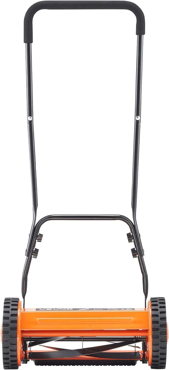 VEVOR Push Reel Lawn Mower 14 inch, 5 Blades Manual Push Mower No Motor, 0.6-1.75 in Adjustable Cutting Height, Walk-Behind Lawn Mowers with Grass Catcher Bag - 9