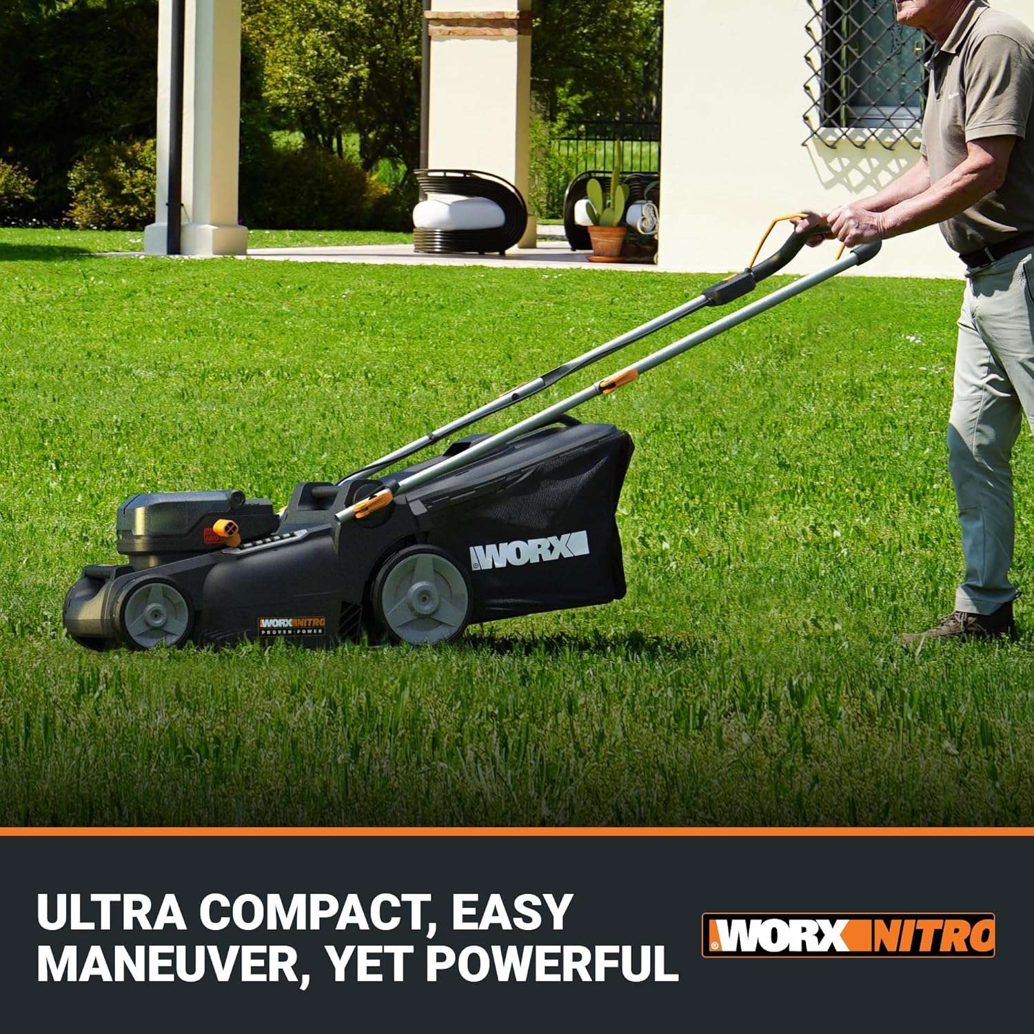 WORX Nitro 40V 16" Cordless Lawn Mower w/Brushless Motor 2.0 & Intellicut, 2-in-1 Electric Mower w/Mulch Blade, Lightweight Push Lawn Mower for 1/4 Acre WG737 – Batteries & Charger Included - Image 5