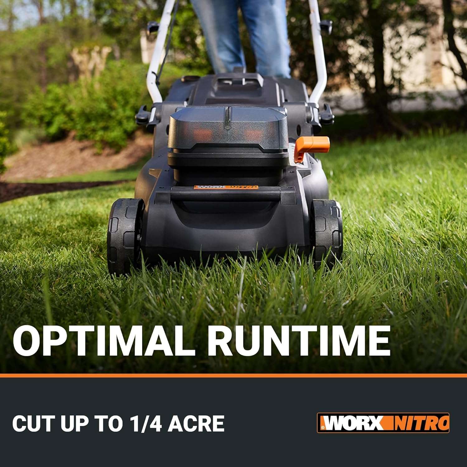 WORX Nitro 40V 16 Cordless Lawn Mower w-Brushless Motor 2.0 & Intellicut, 2-in-1 Electric Mower w-Mulch Blade, Lightweight Push Lawn Mower for 1-4 Acre WG737 – Batteries & Charger Included - 3